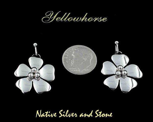 Z Artie Yellowhorse - Navajo 7/8 Earrings-Small FlowerSingle Layer Cu