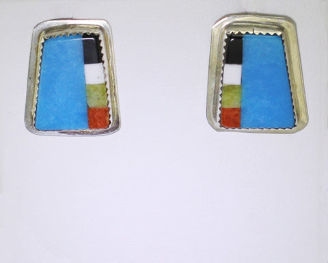 Don-Nancy-Crespin-Kewa-1-Turquoise-Multi-inlay-Earrings