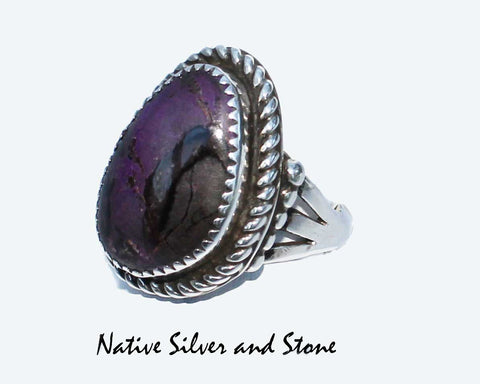 Z Gene & Martha Jackson<br>Both Deceased<br>Navajo<br>Sugilite<br>Freeform Soft Triangle<br>Sterling Silver<br>Size 7-1/2