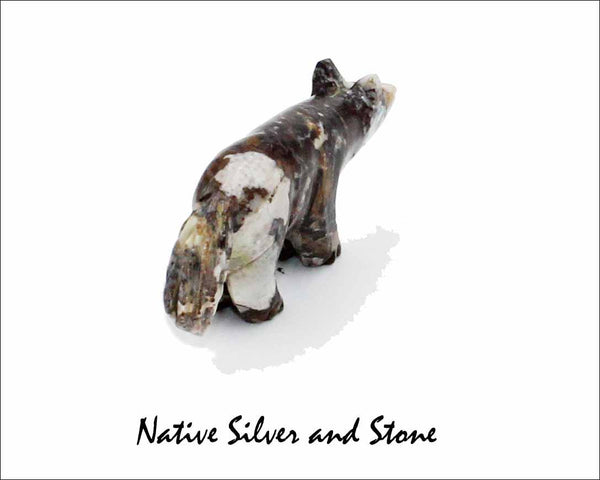 Bushytail-Wolf/Fox/Coyote<br>Zuni Fetish Carving<br>Andres Quandelacy<br>Wild Horse/Appaloosa<br>Turquoise Heartline & Eyes