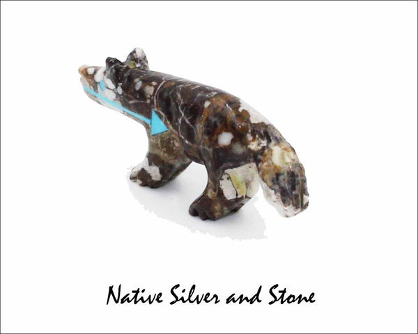 Bushytail-Wolf/Fox/Coyote<br>Zuni Fetish Carving<br>Andres Quandelacy<br>Wild Horse/Appaloosa<br>Turquoise Heartline & Eyes