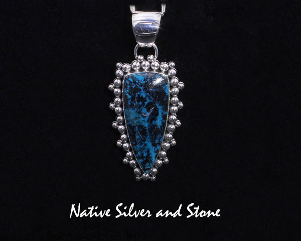 Z Artie Yellowhorse - Navajo<br>PDSKBB<br>1-7/8"  Pendant<br>Shattuckite<br>Long Arrowhead<br>Burst Beads<br>Sterling Silver
