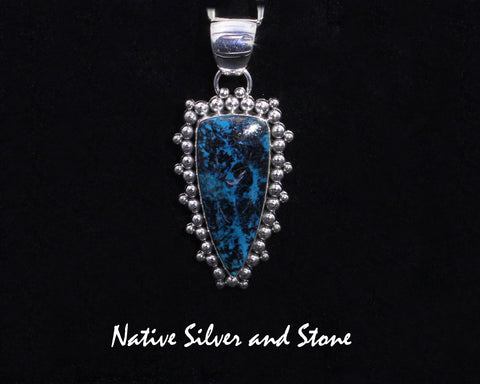 Z Artie Yellowhorse - Navajo<br>PDSKBB<br>1-7/8"  Pendant<br>Shattuckite<br>Long Arrowhead<br>Burst Beads<br>Sterling Silver