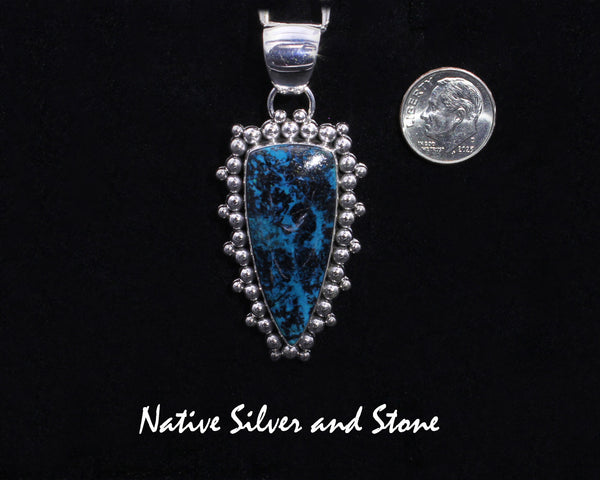 Z Artie Yellowhorse - Navajo<br>PDSKBB<br>1-7/8"  Pendant<br>Shattuckite<br>Long Arrowhead<br>Burst Beads<br>Sterling Silver