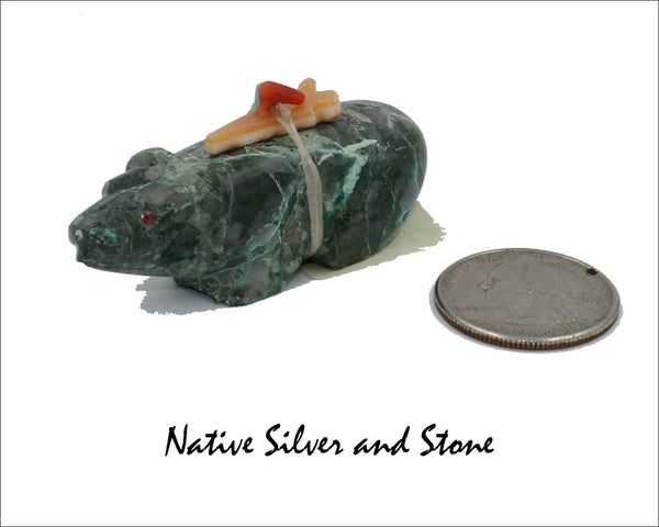 Z Bear on Fours<br>Zuni Fetish Carving<br>Bernard Homer (Jr) (D)<br>Varisite w Bundle<br>Medium
