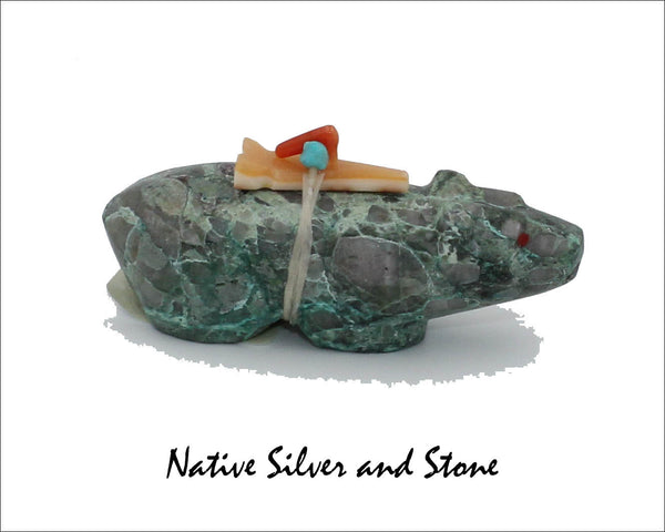 Z Bear on Fours<br>Zuni Fetish Carving<br>Bernard Homer (Jr) (D)<br>Varisite w Bundle<br>Medium