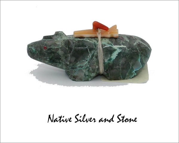 Z Bear on Fours<br>Zuni Fetish Carving<br>Bernard Homer (Jr) (D)<br>Varisite w Bundle<br>Medium