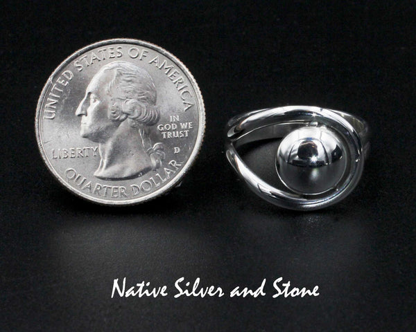 Bernyse Chavez - Navajo<br>5/8" Ring<br>Dot & Loop<br>Sterling Silver<br>Sizes 6,  8-1/2