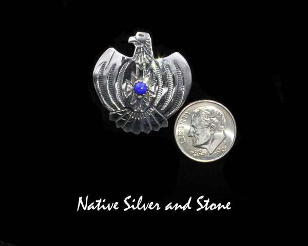 Pin<br>Thunderbird with Lapis<br>Sterling Silver