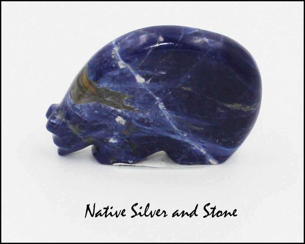 Bear on Fours<br>Zuni Fetish Carving<br>Cheryl Beyuka<br>Sodalite (Blue)<br>Medium