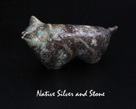 Pig<br>Zuni Fetish Carving<br>Delvin Leekya<br>Wild Horse Magnesite<br>Turquoise Eyes &<br>Pink Mother of Pearl Hooves