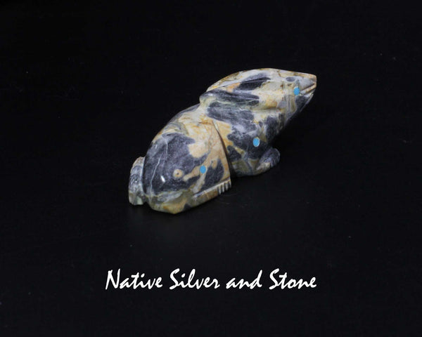Rabbit<br>Zuni Fetish Carving<br>Ephran Chavez<br>Sodalite with Turquoise Dot Accents