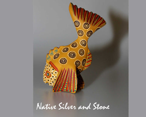 Z Standing Fish - Oaxacan Alebrijes<br>Jacobo & Maria Angeles<br>Painted Wood Carving