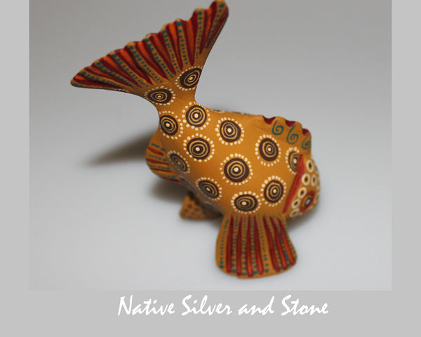 Z Standing Fish - Oaxacan Alebrijes<br>Jacobo & Maria Angeles<br>Painted Wood Carving