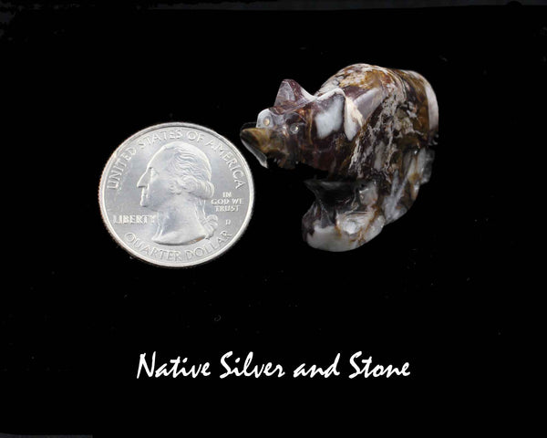 Bushytail-Wolf/Coyote/Fox<br>Zuni Fetish Carving<br>Kenny Chavez<br>Wild Horse Magnesite