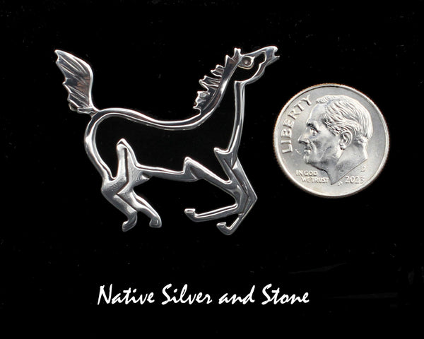 Pin<br>Running Horse - Outline<br>Sterling Silver