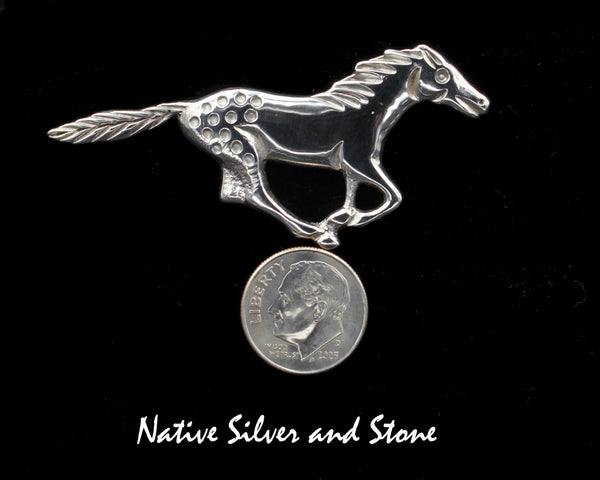 Robbie Manuelito-Navajo<br>Pin<br>Running Horse<br>Sterling Silver