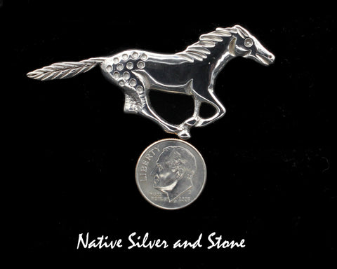 Robbie Manuelito-Navajo<br>Pin<br>Running Horse<br>Sterling Silver