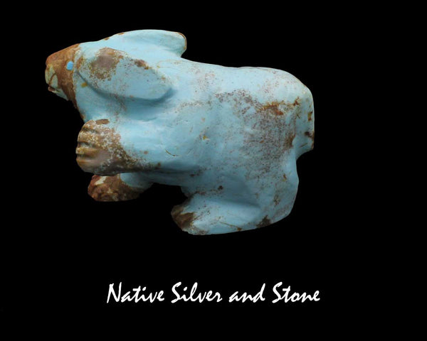 Z - Rabbit<br>Zuni Fetish Carving<br>Albert Eustace<br>Turquoise<br>Large