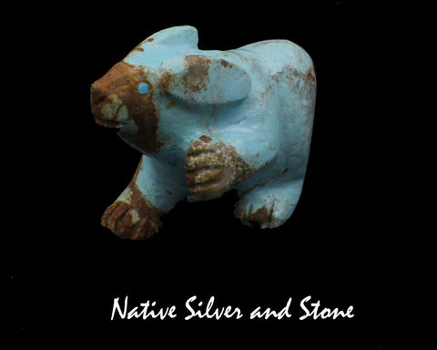 Z - Rabbit<br>Zuni Fetish Carving<br>Albert Eustace<br>Turquoise<br>Large