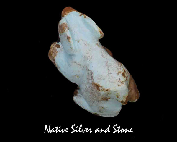 Z - Rabbit<br>Zuni Fetish Carving<br>Albert Eustace<br>Turquoise<br>Large
