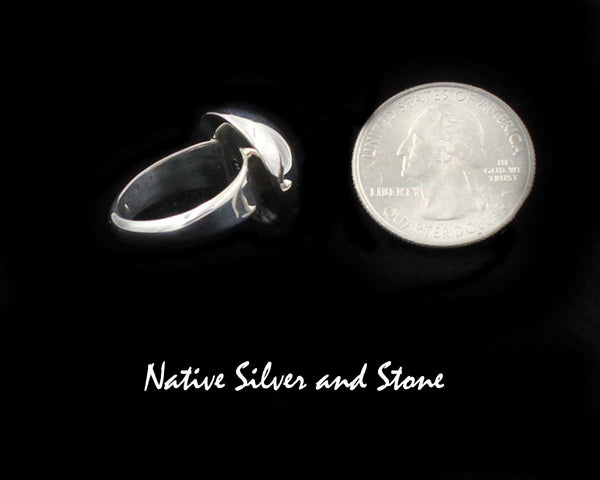 Artie Yellowhorse - Navajo<br>3/4" Ring<br>Dome/Dot<br>Sterling Silver<br>Sizes: 8