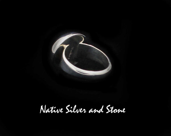 Artie Yellowhorse - Navajo<br>3/4" Ring<br>Dome/Dot<br>Sterling Silver<br>Sizes: 8