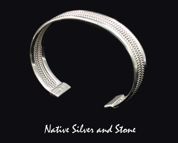 Z Artie Yellowhorse - Navajo<br>Twist 4<br>1/2" Bracelet Cuff<br>Sterling Silver<br>Size 6-7/16 (Medium)