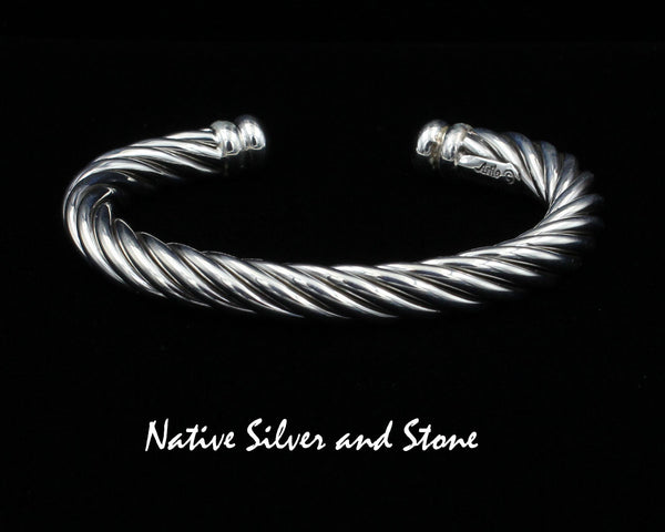 Z Artie Yellowhorse - Navajo<br>BASCB2<br> 5/16" Bracelet Cuff<br>Cable Twist - Heavy<br>Sterling Silver<br>Size 6-1/16 (Medium-Small)