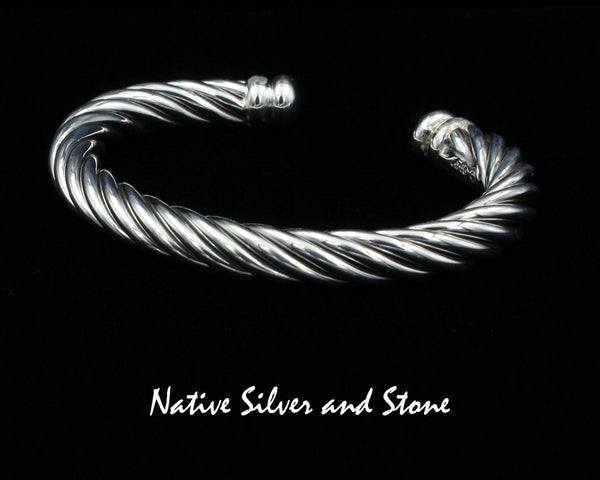 Z Artie Yellowhorse - Navajo<br>BASCB2<br> 5/16" Bracelet Cuff<br>Cable Twist - Heavy<br>Sterling Silver<br>Size 6-1/16 (Medium-Small)