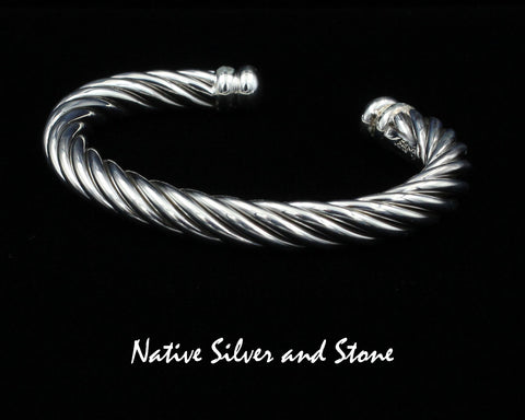 Z Artie Yellowhorse - Navajo<br>BASCB2<br> 5/16" Bracelet Cuff<br>Cable Twist - Heavy<br>Sterling Silver<br>Size 6-1/16 (Medium-Small)