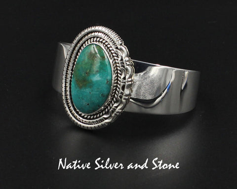 Z Artie Yellowhorse - Navajo<br>BCTTDSC<br>1-13/16" Bracelet Cuff<br>27mm x 17mm Royston Turquoise<br>Single Twist<br>Double Sawcut with Pinches<br>Size 6-1/4" (Medium)