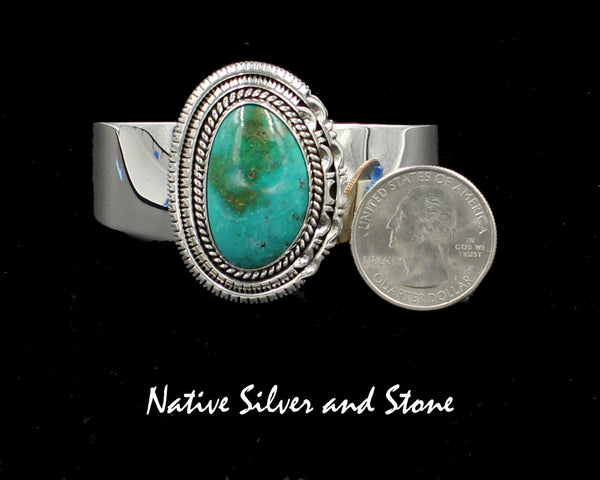 Z Artie Yellowhorse - Navajo<br>BCTTDSC<br>1-13/16" Bracelet Cuff<br>27mm x 17mm Royston Turquoise<br>Single Twist<br>Double Sawcut with Pinches<br>Size 6-1/4" (Medium)