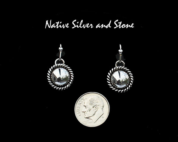 Z Artie Yellowhorse - Navajo<br>1/2" Earrings<br>10mm Dome<br>Single Twist<br>Hook<br>Sterling All-Silver
