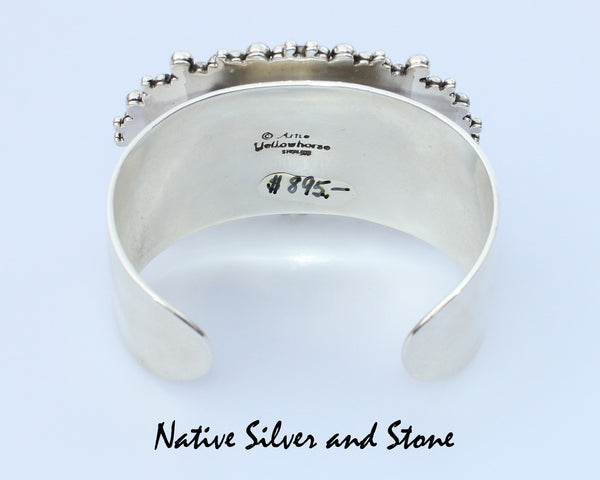 Z Artie Yellowhorse - Navajo<br>1-3/8" Bracelet Cuff<br>Simbircite/Simbercite<br>Multi Bead<br>Sterling Silver<br> Size 6-3/4 (adjustable)
