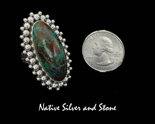 Z Artie Yellowhorse - Navajo<br>RGSKBB<br>1-13/16" Ring - Oval<br>35mm x 15mm Shattuckite<br>Multi-Bead<br>Sterling Silver<br>Size 8-