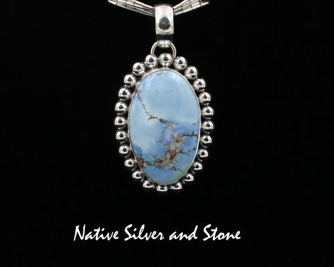 Z Artie Yellowhorse - Navajo<br>PDTSB<br>1-5/16" Pendant<br>26mm x 16mm Golden Hill Turquoise<br>Medium Vertical Oval<br>Single Bead<br>Sterling Silver