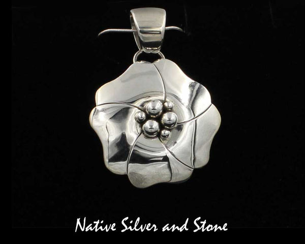 Z Artie Yellowhorse - Navajo<br>1-1/4" Pendant<br>Size 2 Medium<br>Dogwood Blossom/Flower 6B<br>Original Design<br>Sterling Silver