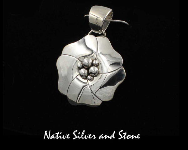 Z Artie Yellowhorse - Navajo<br>1-1/4" Pendant<br>Size 2 Medium<br>Dogwood Blossom/Flower 6B<br>Original Design<br>Sterling Silver