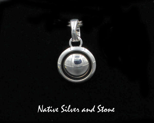 Z Artie Yellowhorse - Navajo<br>11/16" Pendant<br>12mm Domed<br>Shadowbox<br>Sterling Silver