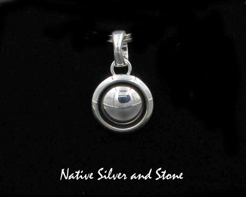 Z Artie Yellowhorse - Navajo<br>11/16" Pendant<br>12mm Domed<br>Shadowbox<br>Sterling Silver