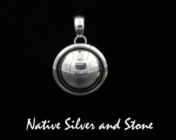 Z Artie Yellowhorse - Navajo<br>1" Pendant<br>20mm Domed<br>Shadowbox<br>Sterling Silver