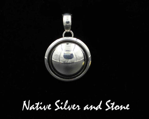 Z Artie Yellowhorse - Navajo<br>1" Pendant<br>20mm Domed<br>Shadowbox<br>Sterling Silver