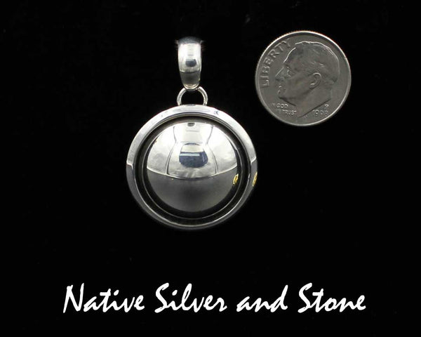 Z Artie Yellowhorse - Navajo<br>1" Pendant<br>20mm Domed<br>Shadowbox<br>Sterling Silver