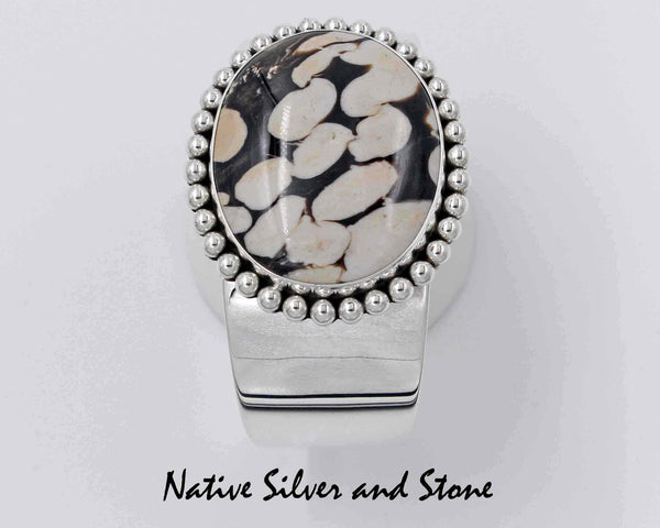 Z Artie Yellowhorse - Navajo<br>1-1/16 Bracelet Cuff <br>Peanut Wood<br>Single Bead<br> Sterling Silver<br> Size 6-5/32 (adjustable)