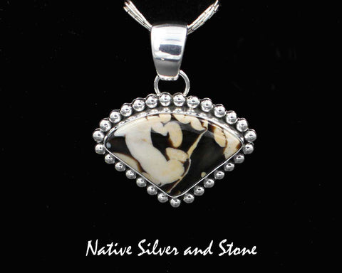 Z Artie Yellowhorse - Navajo<br>1-1/4" Pendant<br>Peanut wood "Pie-Slice"<br>Single Bead<br>Sterling Silver