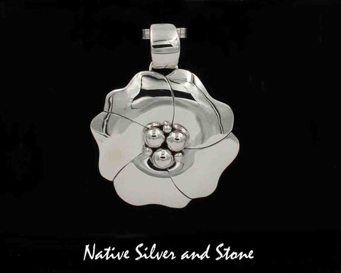 Z Artie Yellowhorse - Navajo<br>1-3/4" Pendant<br>Size 4-X-Large<br>Dogwood Blossom/Flower 6B<br>Original Design<br>Sterling Silver