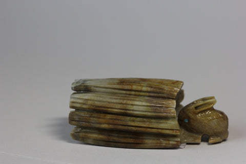 Z Rabbit - Entering Log<br>Zuni Fetish Carving<br>Arvella Cheama<br>Picasso Marble