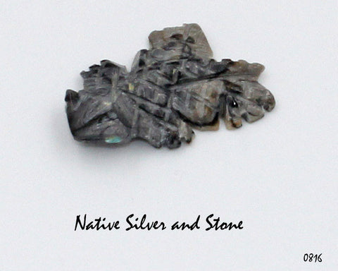 Z Horned Toad<br>Zuni Fetish Carving<br>Carl Etsate<br>Picasso Marble w Turquoise Eyes