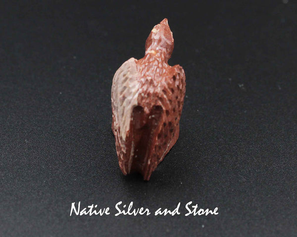 Z Eagle - Small-  Zuni Fetish Carving<br>Chris Peina<br>Pipestone with Turquoise Eyes